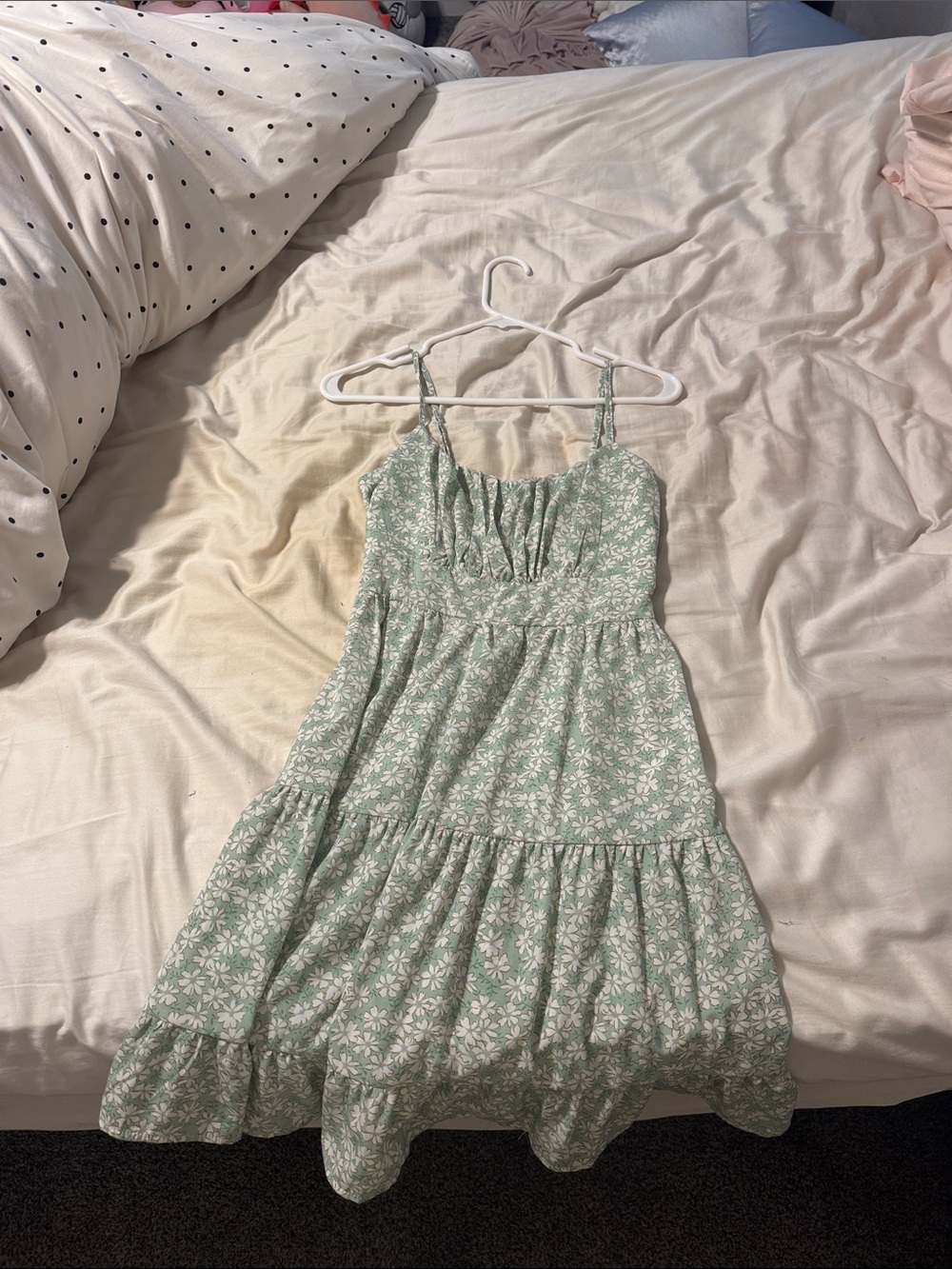 Sage Green Floral Tiered Sundress